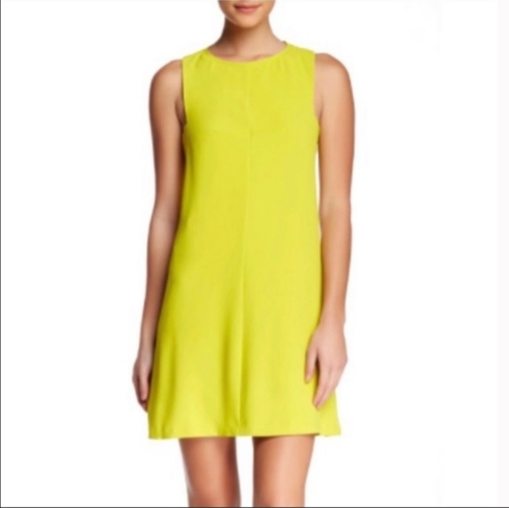 Trina Turk Lime Yellow Racerback Mod Swing Dress